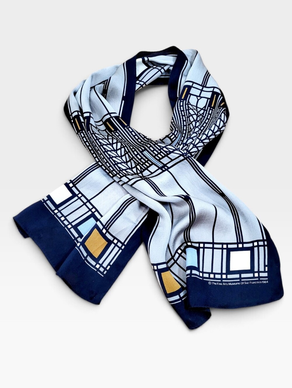 Vintage Art Museum Of San Francisco x Frank Lloyd Wright Oblong SILK Scarf